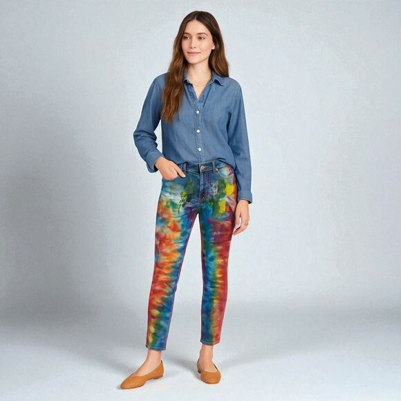 GAP 1969 Rainbow Tie-Dye Skinny Jeans – One of a Kind 🌈 - Picture 1 of 10